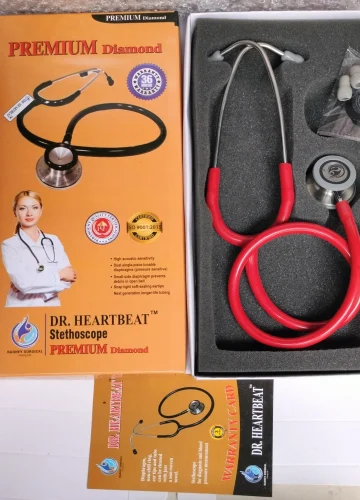 Dr. Heartbeat Premium Diamond Red Sthethoscope